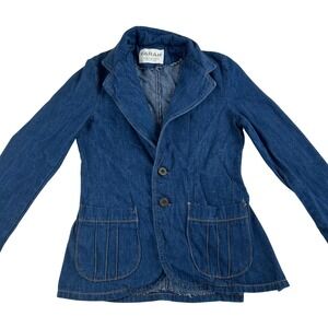 Vtg 70s FARAH Girls 14/16 Denim Jacket Dark Wash Western